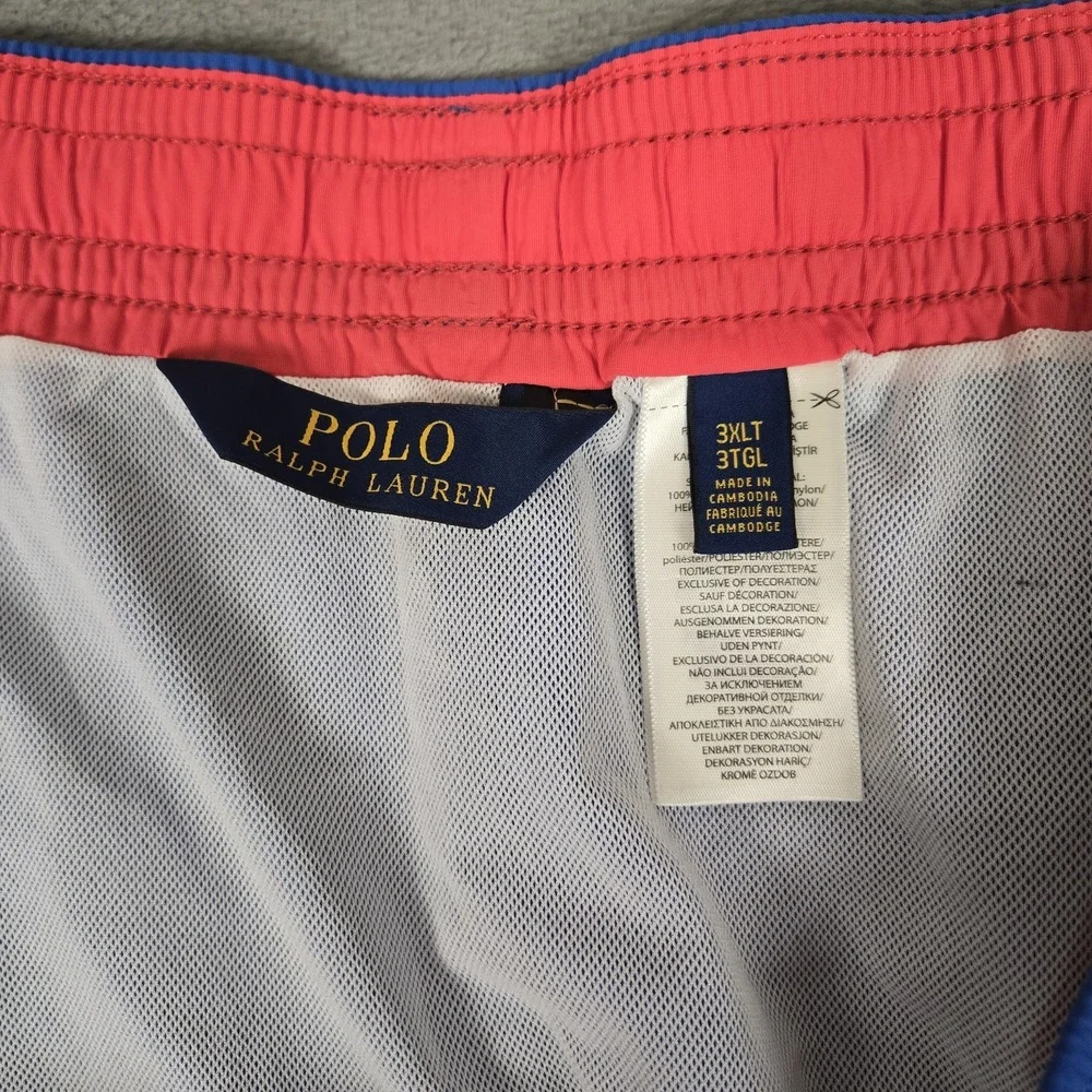 Polo Ralph Lauren Swim Trunks Mens 3XLT Blue Big & Tall Mesh Lined Pony NWT